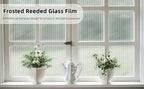 Reeded Glass Privacy Film – 3D Decorative Adhesive-Free Window Decal for Home