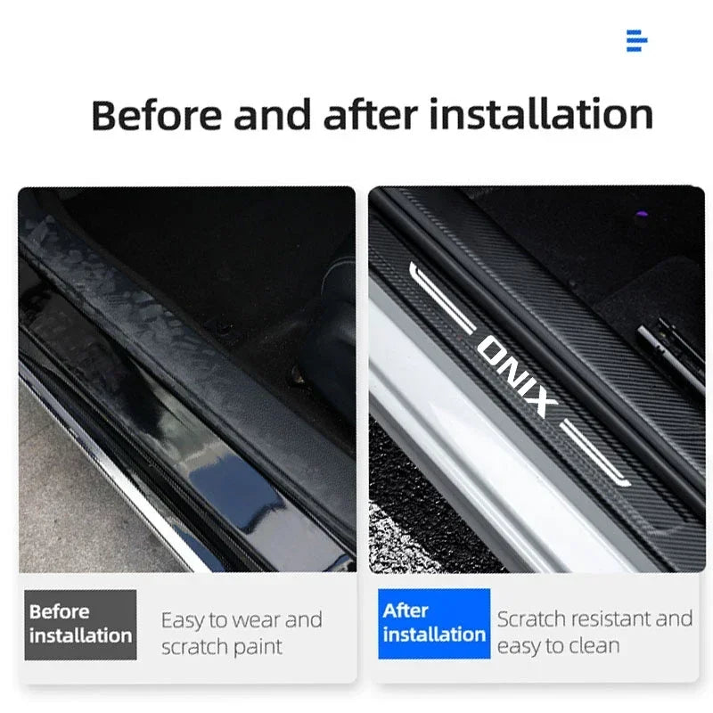 Carbon Fiber Door Sill Guards – Anti-Scratch Protection for ONIX Vehicles