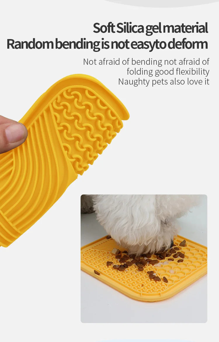 Silicone Slow Feeder Mat – Anti-Choking Pet Licking Bowl for Bath and Grooming