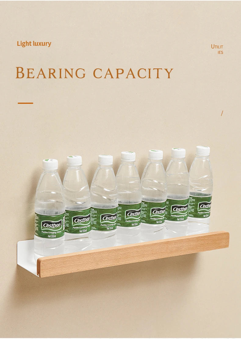 Corner Bathroom Shelf – Solid Wood Wall Mounted Organizer for Shower Storage