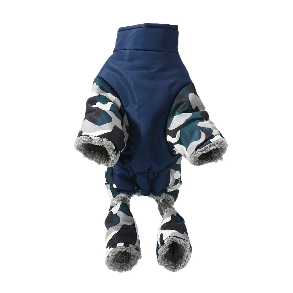 Waterproof Camouflage Dog Jumpsuit – Reflective Winter Coat for Small Medium Dogs