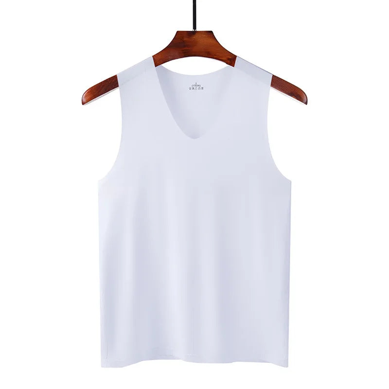 Ice Silk Tank Top – Breathable Slim Fit Undershirt for Gym and Sports