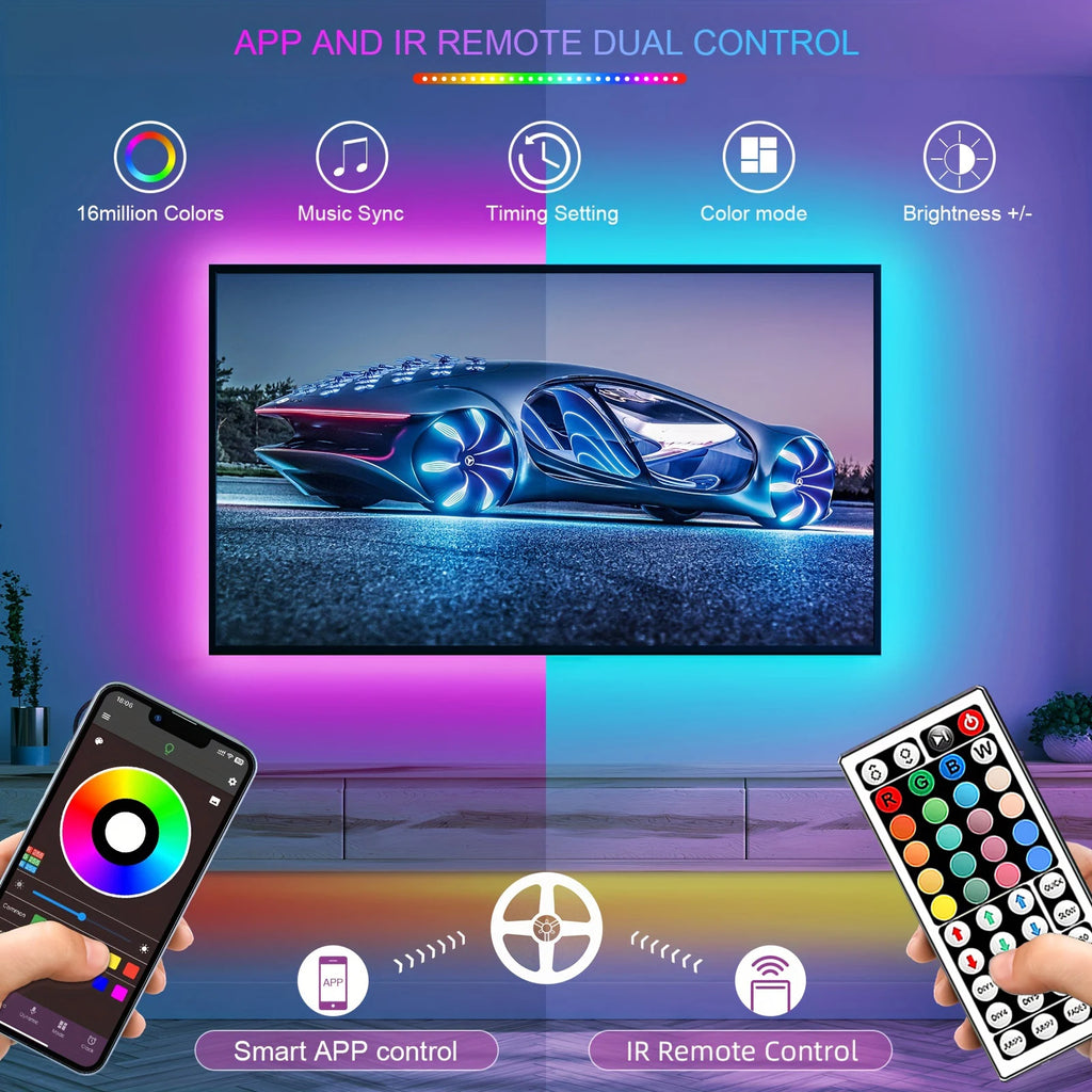 RGB LED Strip Light – Flexible App Controlled Tape for Bedroom Decoration