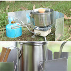 9-Plate Folding Windscreen – Aluminum Gas Stove Shield for Outdoor Camping