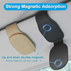 Magnetic Leather Sunglasses Clip – Universal Sun Visor Holder for Car