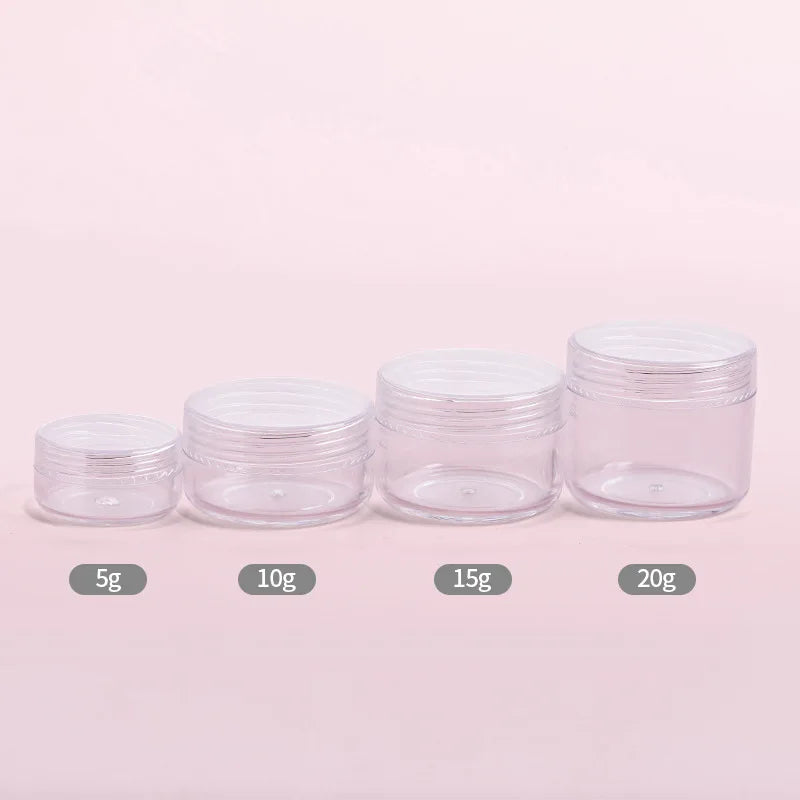 Refillable Cosmetic Sample Jars – Small Plastic Containers for Travel Storage