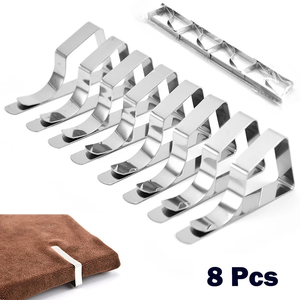 Triangle Tablecloth Clips – Stainless Steel Holders for Party and Picnic