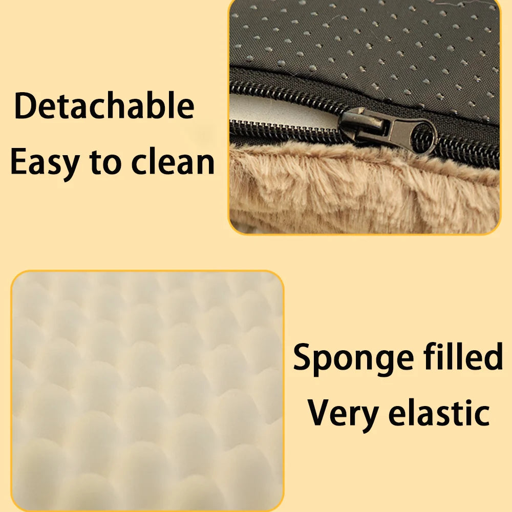 Orthopedic Foam Dog Bed – Removable Faux Fur Cover for Crates