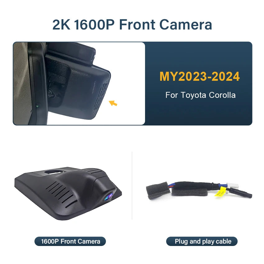 4K Dual Lens Dash Cam – Integrated WiFi DVR for Toyota Corolla E210