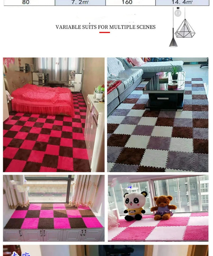 Soft Foam Patchwork Play Mats – Interlocking Carpet Tiles for Kids Rooms