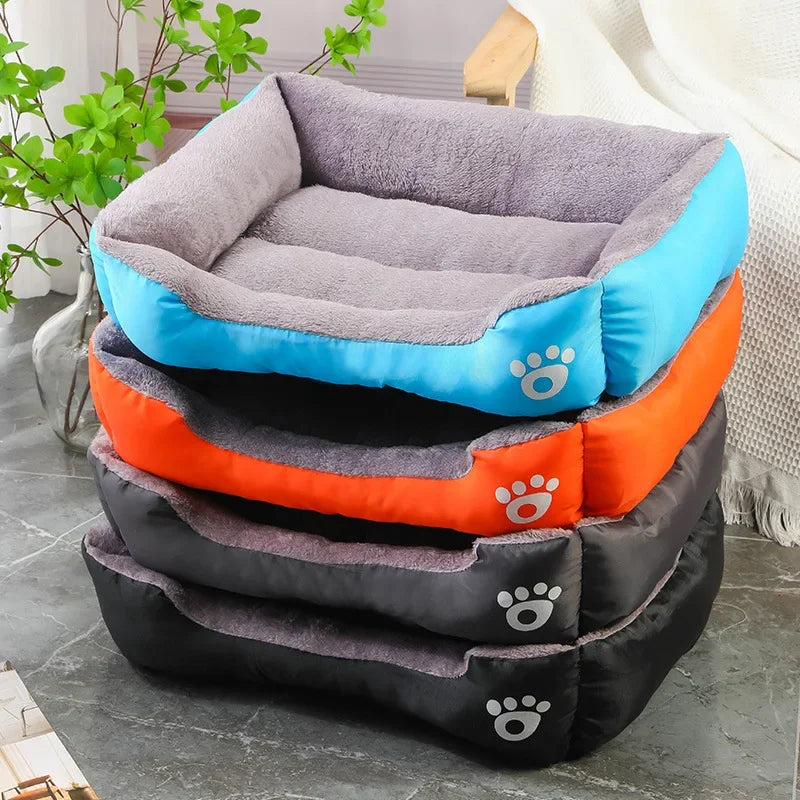 Soft Square Pet Bed – Waterproof Warm Winter Mat for Small to Large Dogs