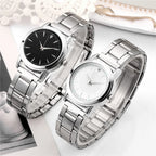Stainless Steel Couple Watch – Silver Mesh Quartz for Fashion Accessories