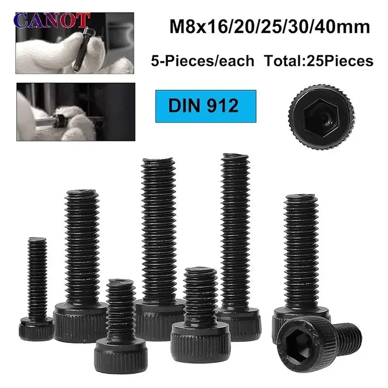 Metric Hex Socket Cap Screws – Grade 12.9 Steel Bolts for Furniture and Repair