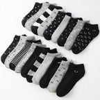 Matching Family Short Socks – Heart and Stripe Patterns for Daily Wear