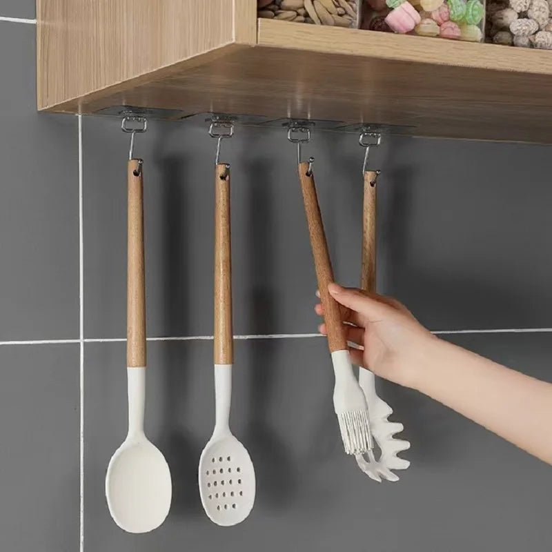 Transparent Adhesive Hooks – Heavy Duty Acrylic for Kitchen and Bathroom Wall