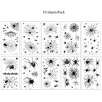Spider Web Temporary Tattoo Stickers – Waterproof Halloween Face Body Art