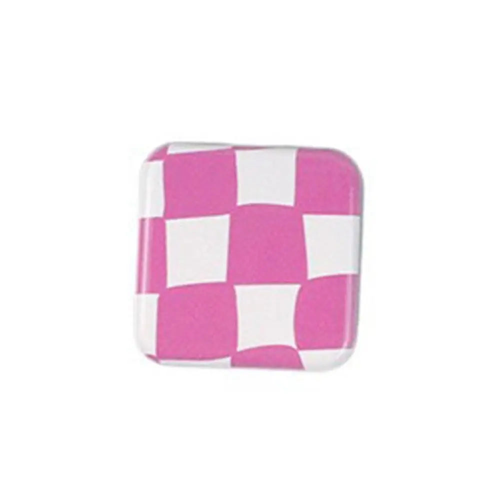 Plaid Checkerboard Folding Mirror – Portable Makeup Accessory for Travel