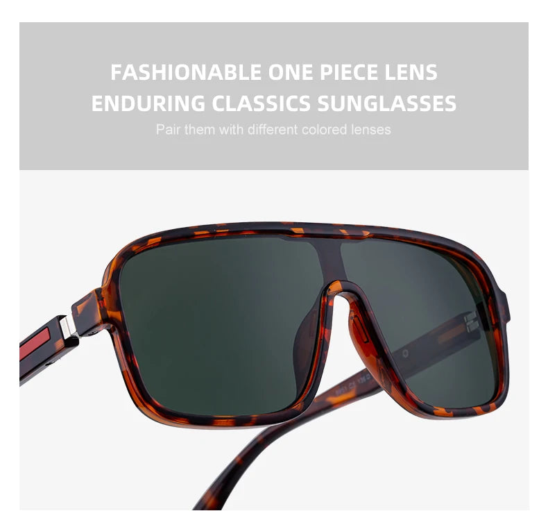 Oversized Polarized Rectangle Sunglasses – Vintage Steampunk for Men