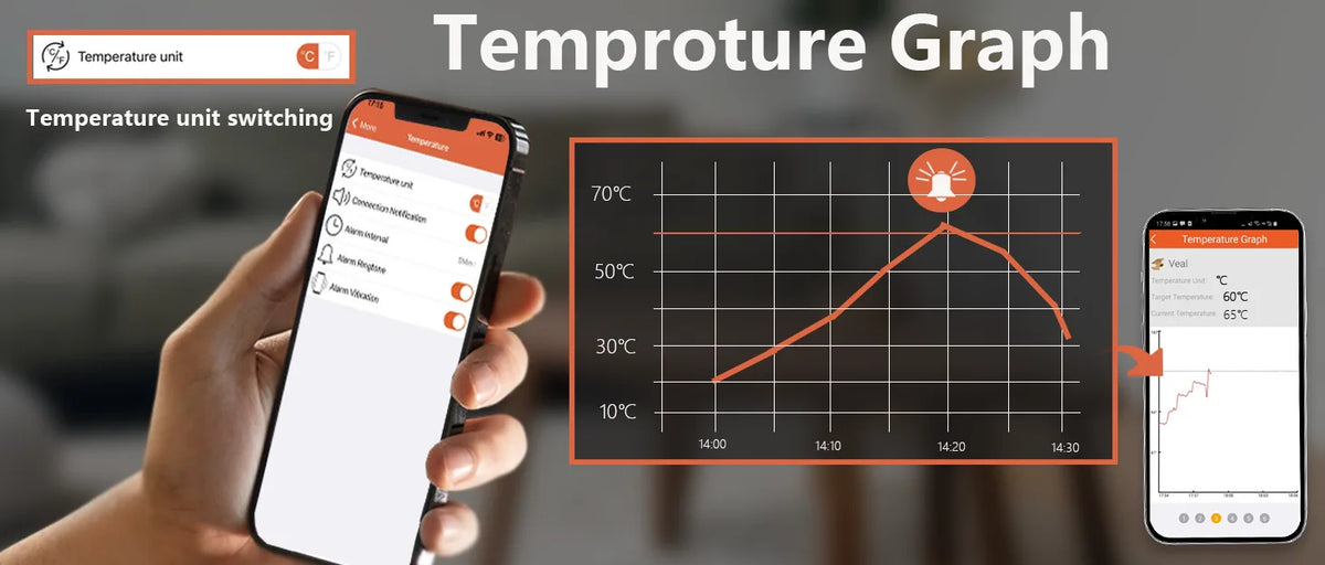 Wireless Meat Thermometer – 6-Probe Digital BBQ Tool for Smoker Grill Cooking