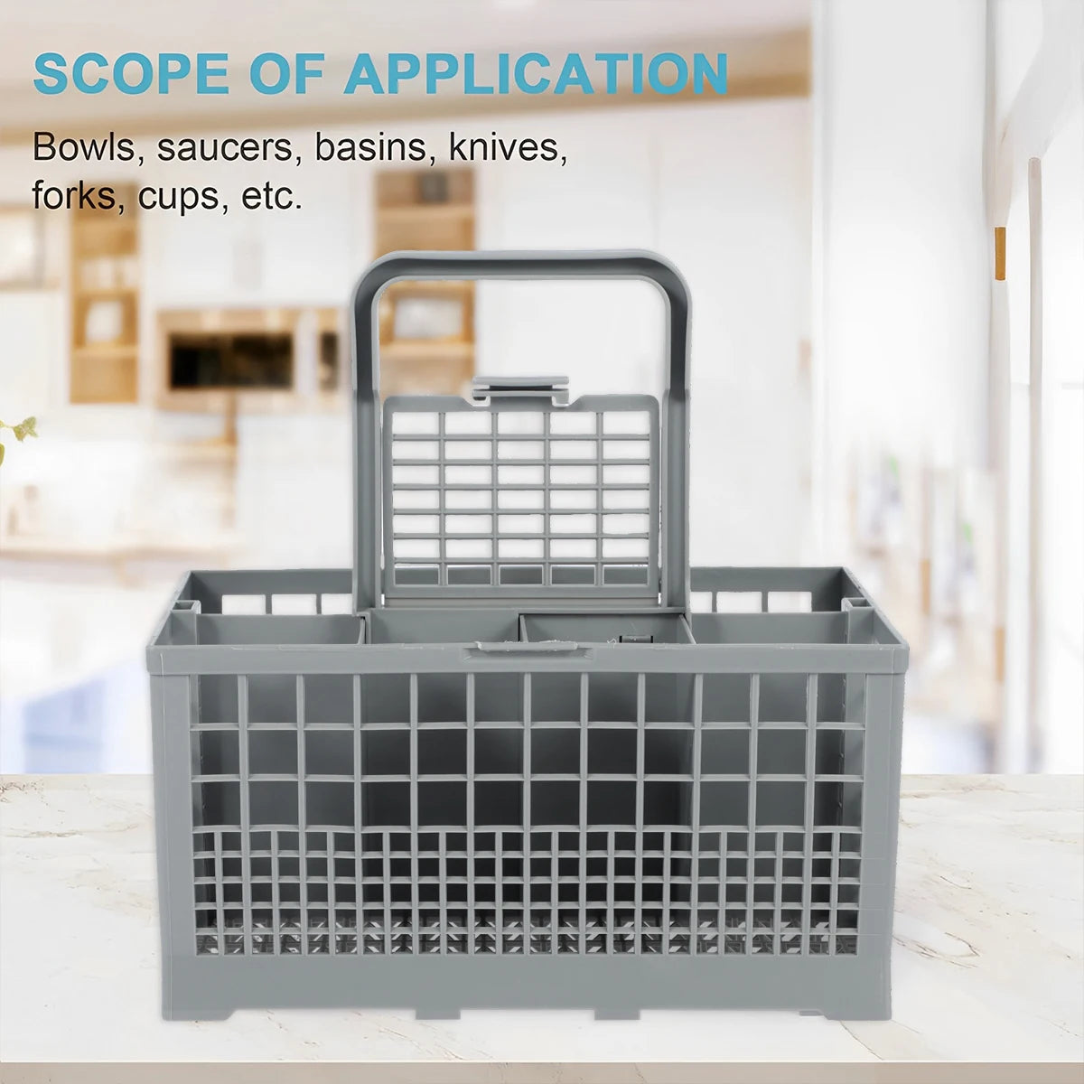 Universal Dishwasher Cutlery Basket – Foldable Flatware Holder for Kitchen