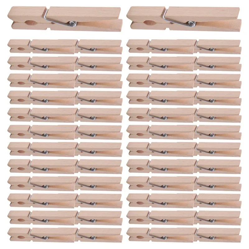 Heavy Duty Wooden Clothes Pins – Spring Clothespins for Laundry and Crafts