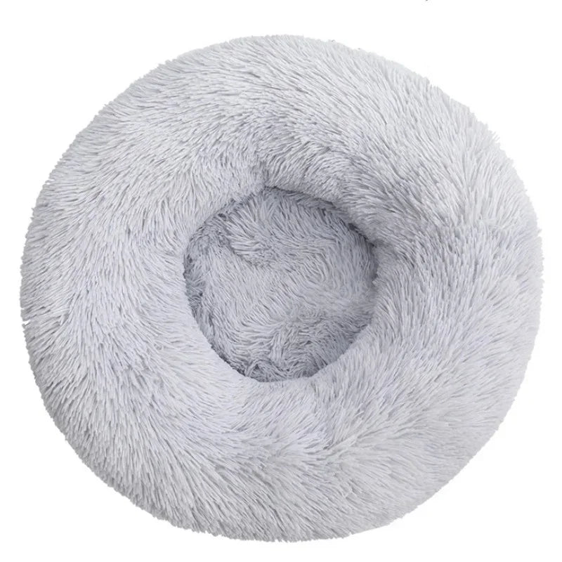 Plush Round Pet Bed – Soft Warm Nest for Large and Medium Dogs or Cats