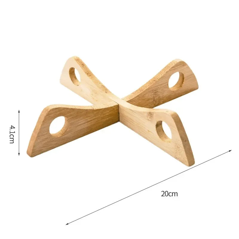 Wooden Cross Trivet – Heat-Resistant Foldable Mat for Kitchen Dining