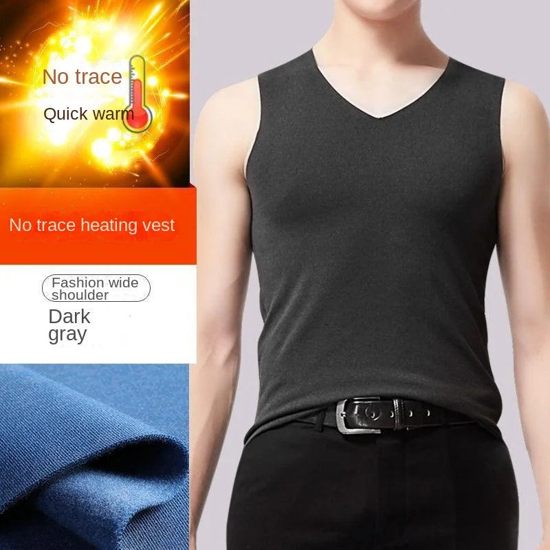 Thermal Men's Undershirt – Seamless Velvet Heating Vest for Winter Warmth