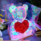 LED Teddy Bear Night Light – 30cm Colorful Plush Gift for Bedroom Decor