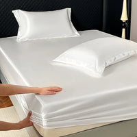 Satin Elastic Fitted Sheet – Soft Solid Mattress Cover for All Bed Sizes