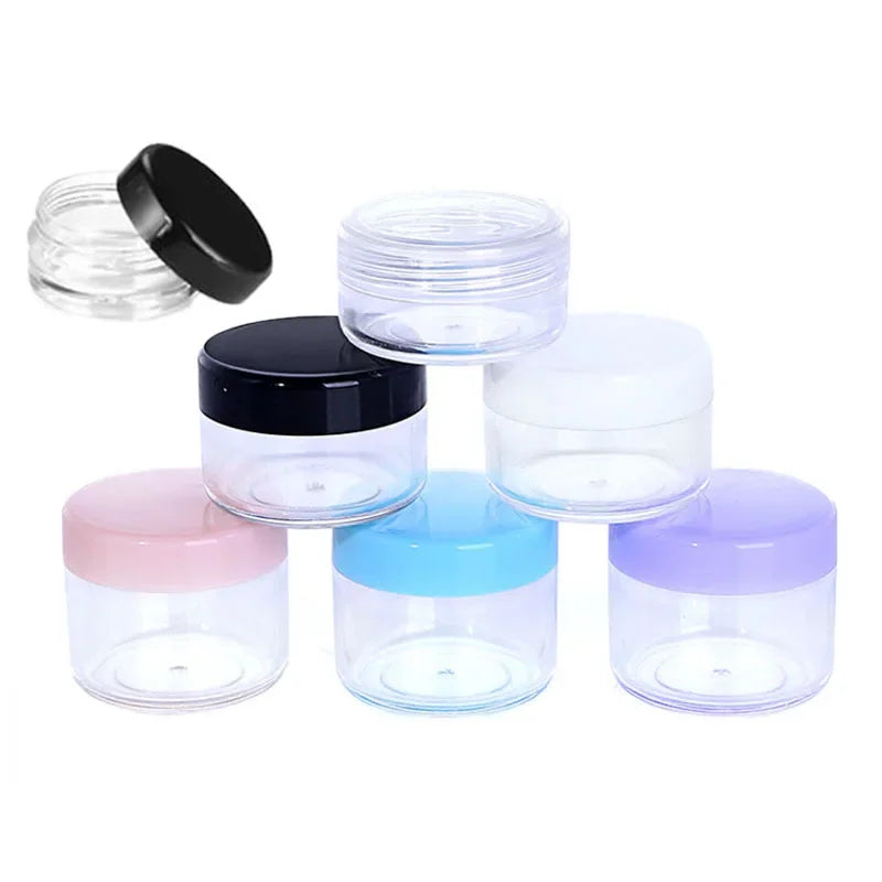 Refillable Cosmetic Sample Jars – Small Plastic Containers for Travel Storage