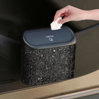 Bling Car Trash Bin – Crystal Seat Back Garbage Storage for Women Interior