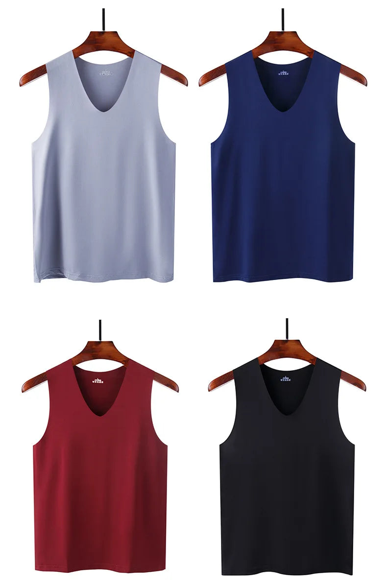 Ice Silk Tank Top – Breathable Slim Fit Undershirt for Gym and Sports