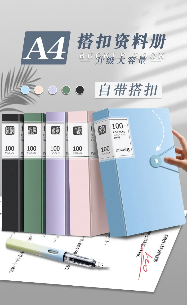 A4 Display Book – 100 Pocket Document Holder for Business Presentations