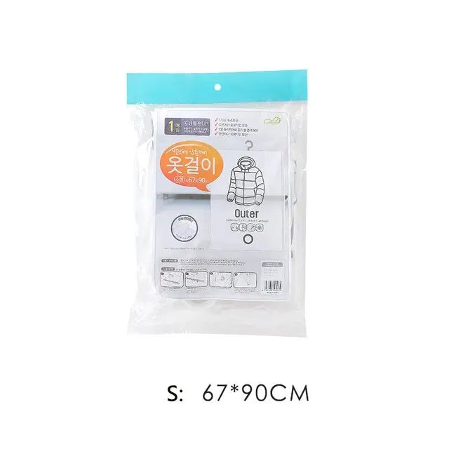 Transparent Vacuum Storage Bags – Compressed Wardrobe Organizer for Clothing