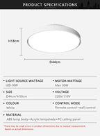 Bladeless Ceiling Fan Light – 6-Speed Remote Dimmable Fixture for Home Decor