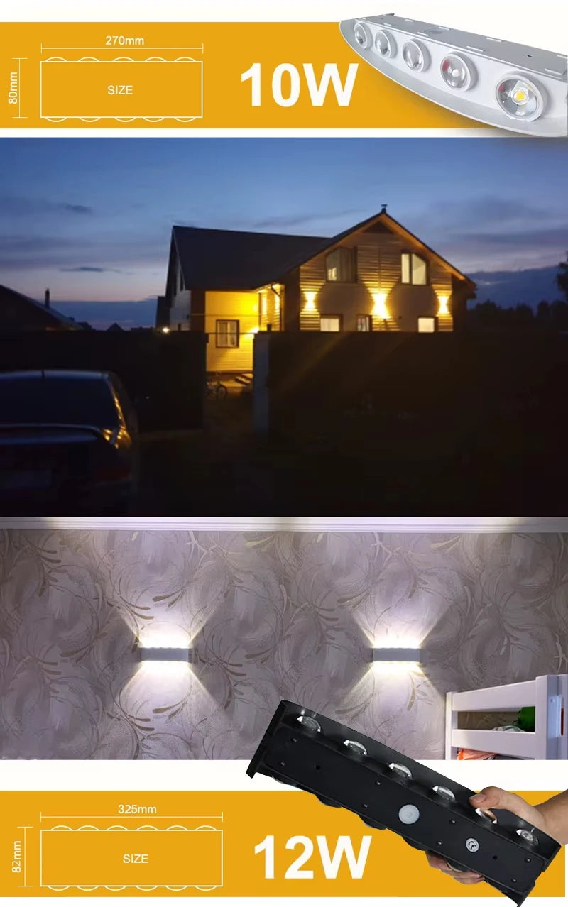 Aluminum LED Wall Lamp – IP65 Waterproof Lighting for Indoor and Outdoor