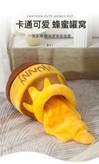 Semi-Closed Cat Bed – Soft Warm Plush Kennel for Winter Pet Comfort