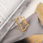 Gold Metal Heart Hair Claw Clips – Non Slip Geometric Barrettes for Daily Wear