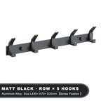 Modern Aluminum Wall Hooks – Black Towel Hanger for Bathroom and Coat Storage