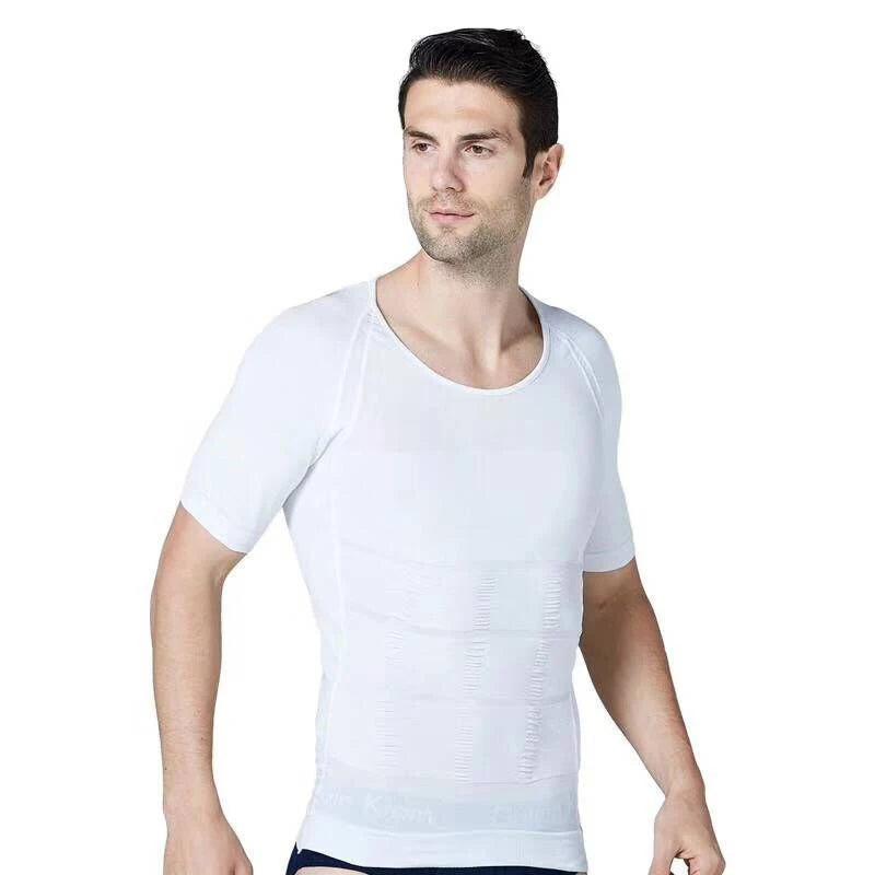 Mens Compression Undershirt – Seamless Slimming Body Shaper for Gynecomastia