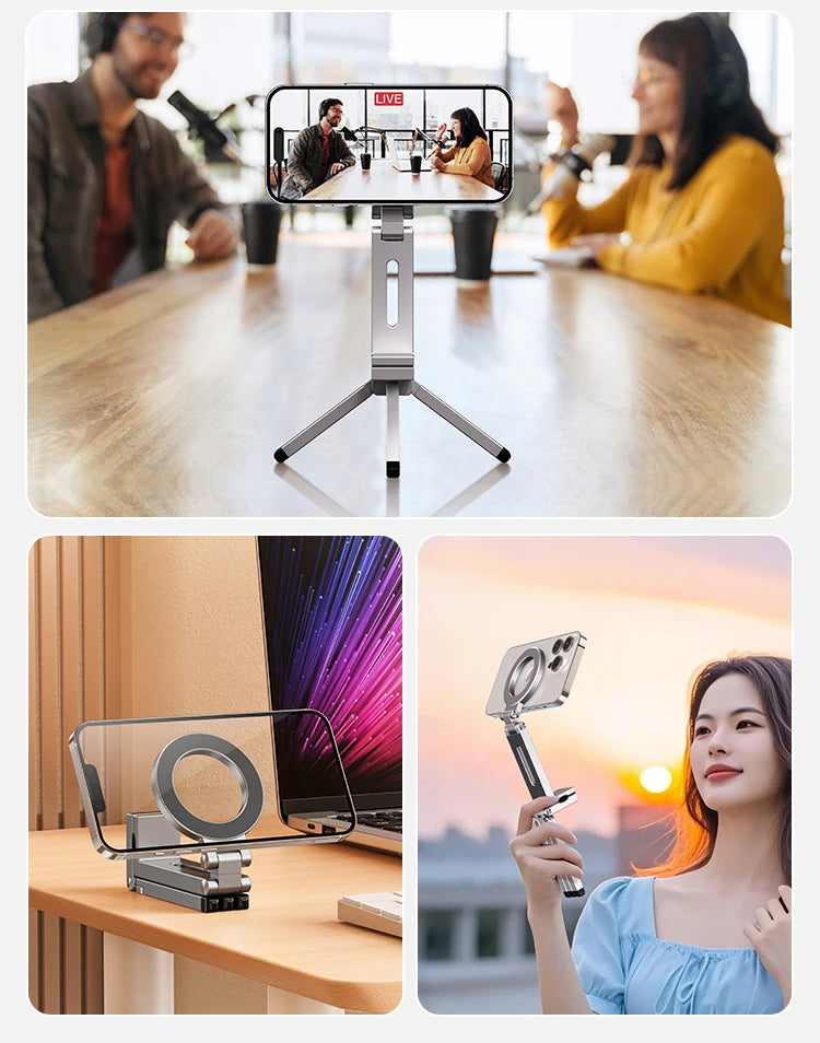 Magnetic Phone Mount – Flexible Hands-Free Holder for Airplane Travel