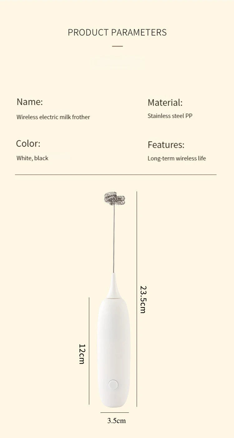 Handheld Electric Milk Frother – Automatic Kitchen Whisk for Coffee Foaming