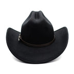 Vintage Wide Brim Cowboy Hat – Leather Western Style for Men and Women