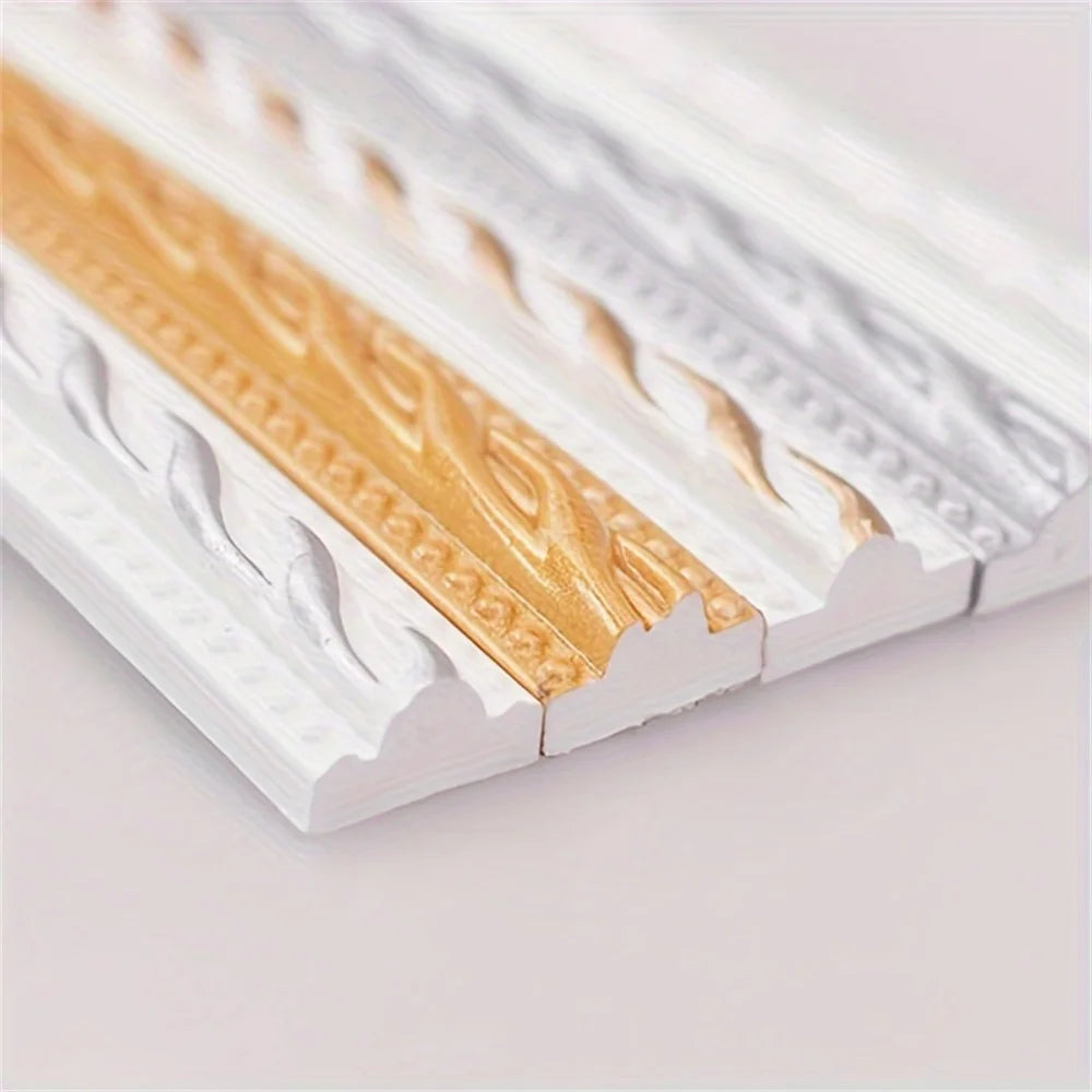 Faux Plaster PVC Trim – Waterproof Self-Adhesive Molding for Home Decor