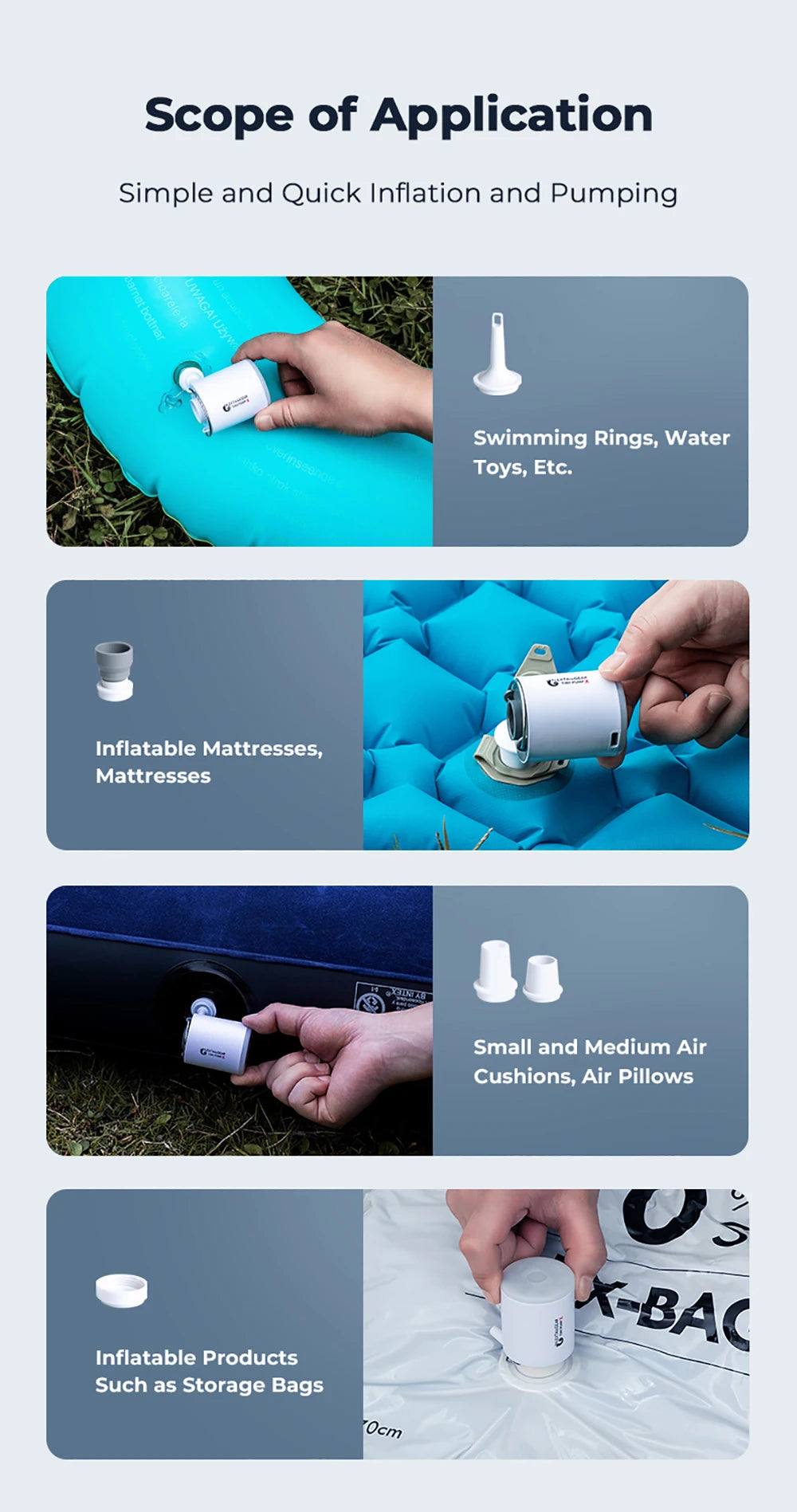 Portable Electric Air Pump – Rechargeable Camping Light for Inflatables