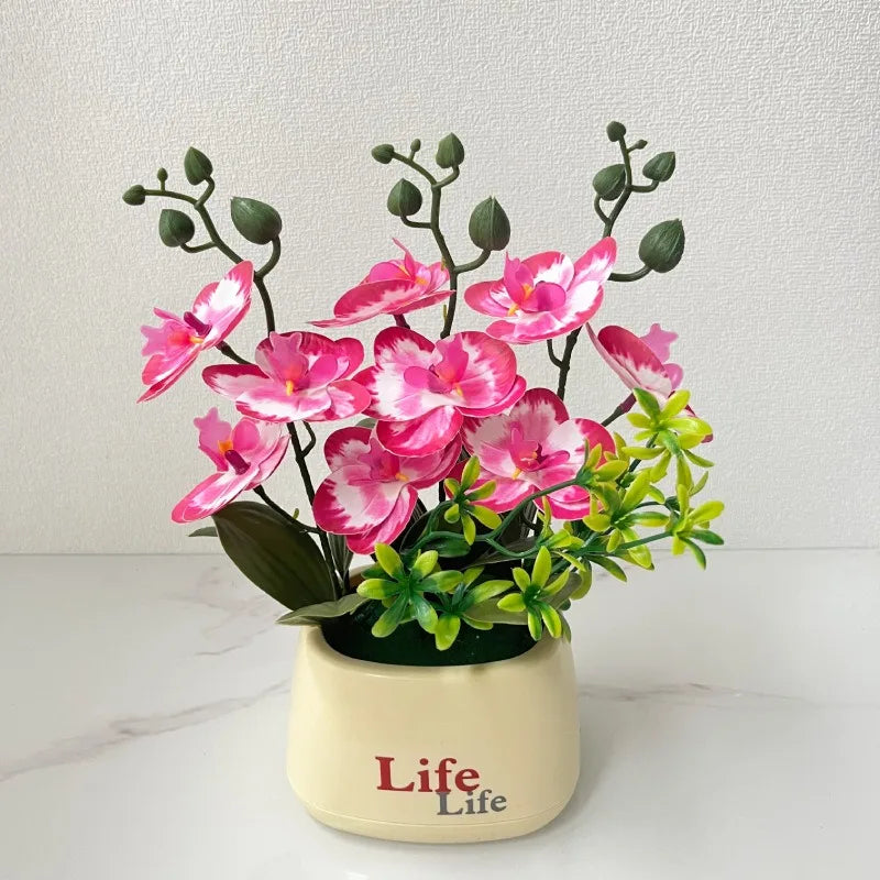 Faux Butterfly Orchid Potted Plant – Elegant Floral Decor for Home Office