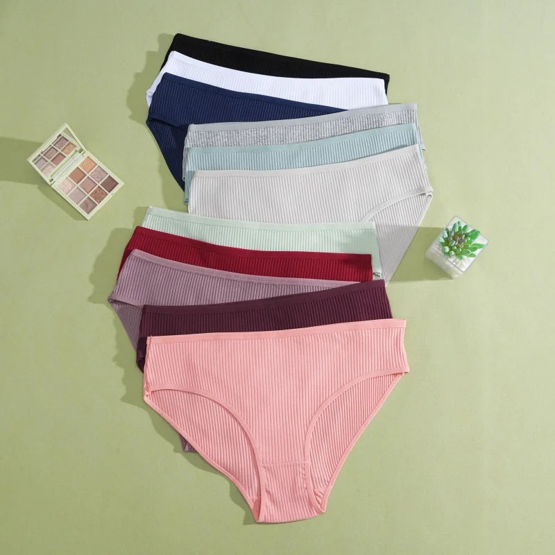 Cotton Briefs – Soft Striped Low Rise Underwear for Women