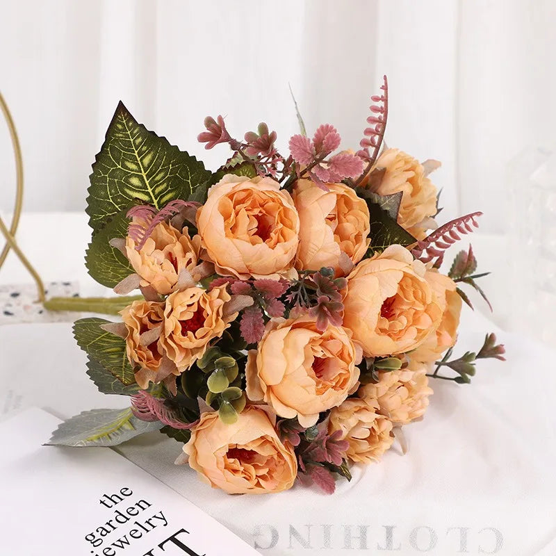 Artificial Peony Flower Bundle – Silk Floral Arrangement for Wedding Decor