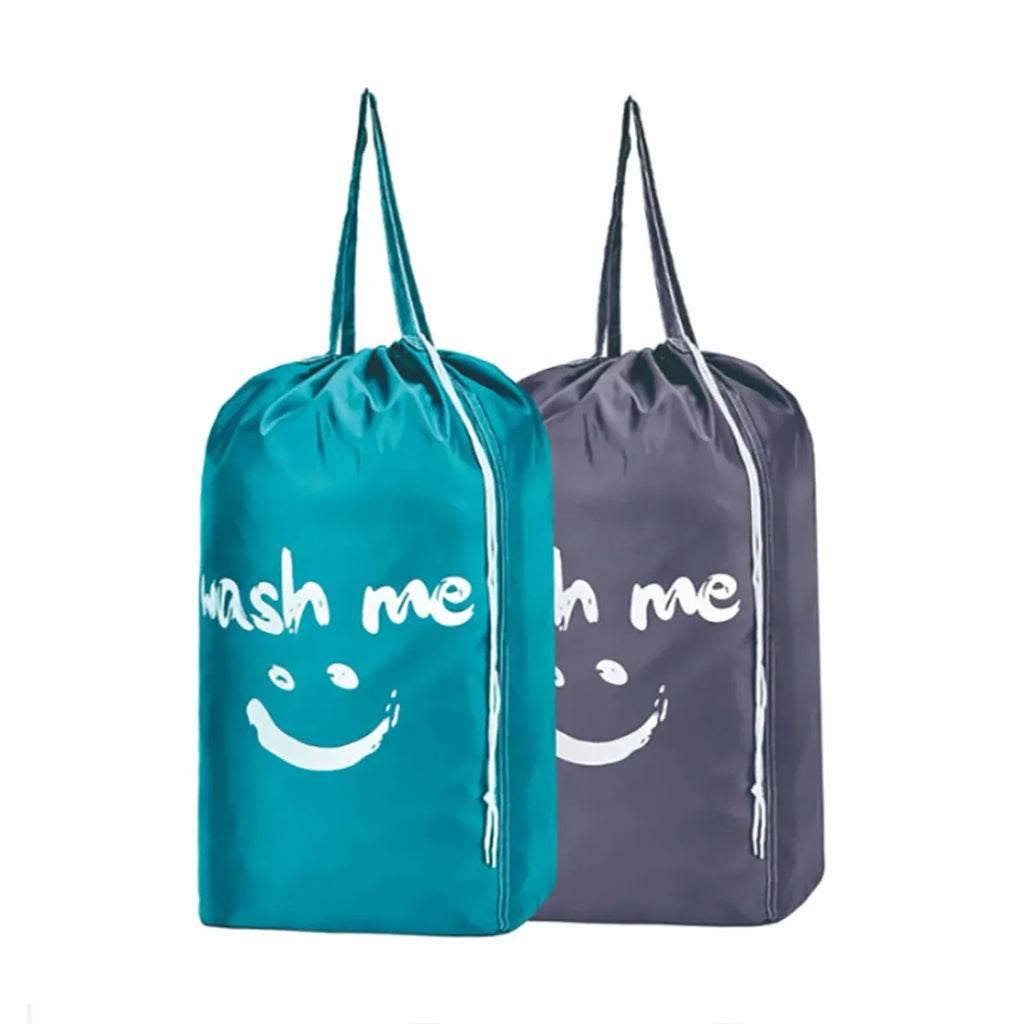Nylon Drawstring Laundry Bag – Smile Shape Washable Pouch for Travel Storage